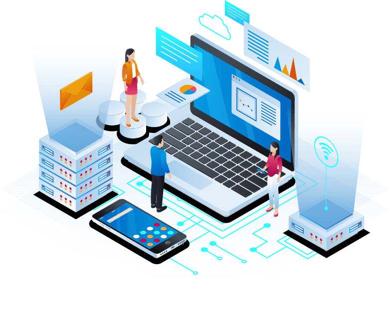 Illustration representing hotel business management